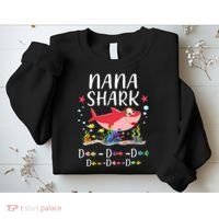 Nana Shark, Funny Mother's Day Floral Gift Sweatshirt thumb 2