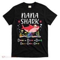 Nana Shark, Funny Mother's Day Floral Gift T-Shirt thumb 0