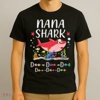 Nana Shark, Funny Mother's Day Floral Gift T-Shirt thumb 3