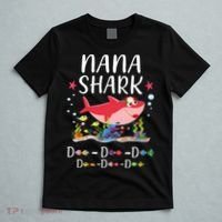 Nana Shark, Funny Mother's Day Floral Gift T-Shirt thumb 5