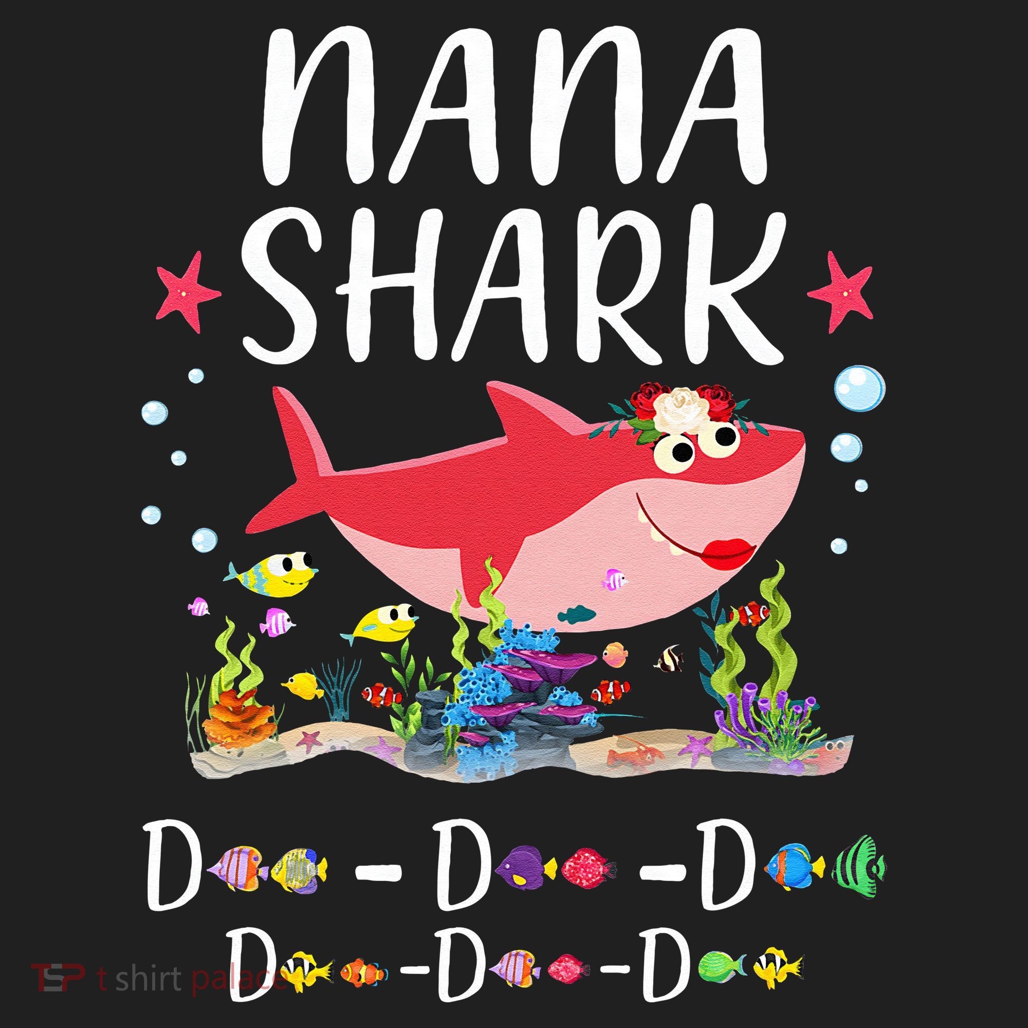 Nana Shark, Funny Mother's Day Floral Gift Beanie