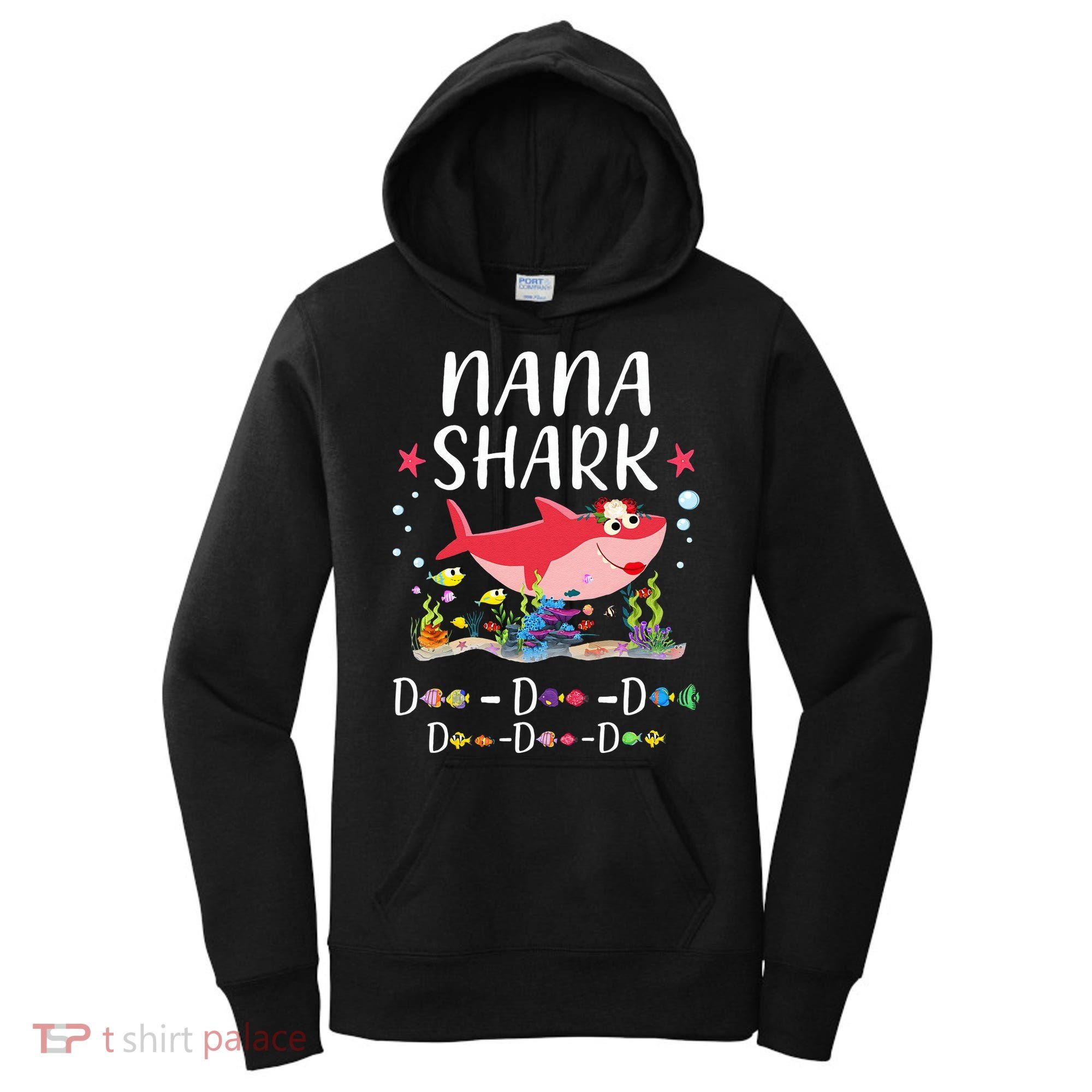 Nana Shark, Funny Mother's Day Floral Gift Women's Hoodie