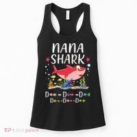 Nana Shark, Funny Mother's Day Floral Gift Women's Tank Top thumb 0