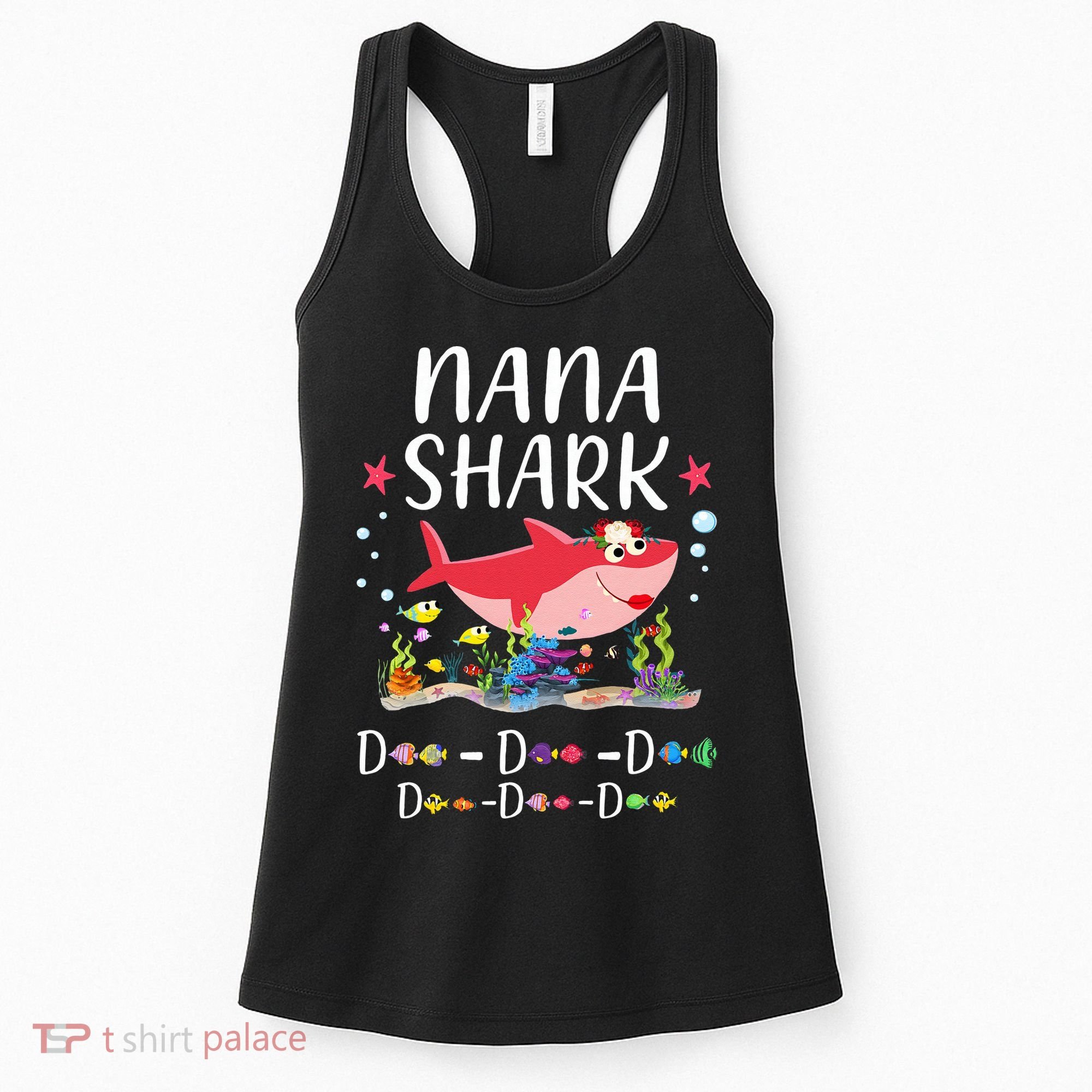Nana Shark, Funny Mother's Day Floral Gift Women's Tank Top