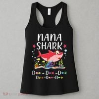 Nana Shark, Funny Mother's Day Floral Gift Women's Tank Top thumb 3