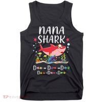 Nana Shark, Funny Mother's Day Floral Gift Tank Top thumb 0