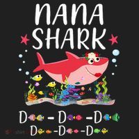 Nana Shark, Funny Mother's Day Floral Gift Golf Towel thumb 3