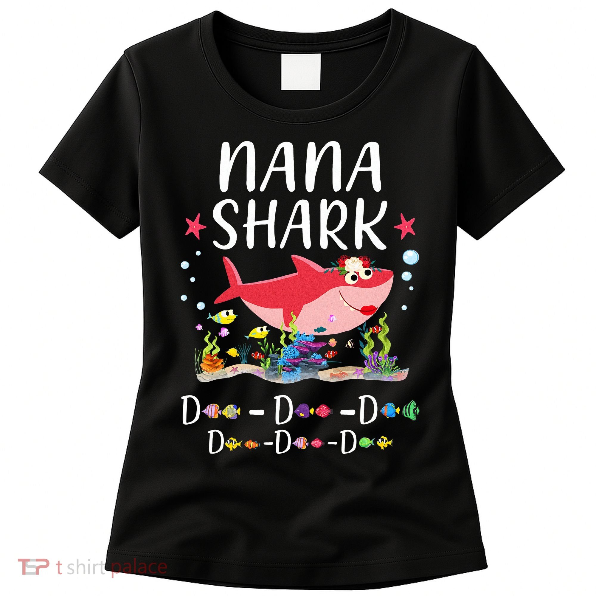 Nana Shark, Funny Mother's Day Floral Gift Women's T-Shirt