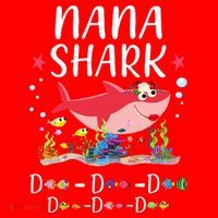 Nana Shark, Funny Mother's Day Floral Gift Santa Hat thumb 1