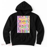 Neon Striped Fish Summer Beach Vibes Hoodie thumb 0