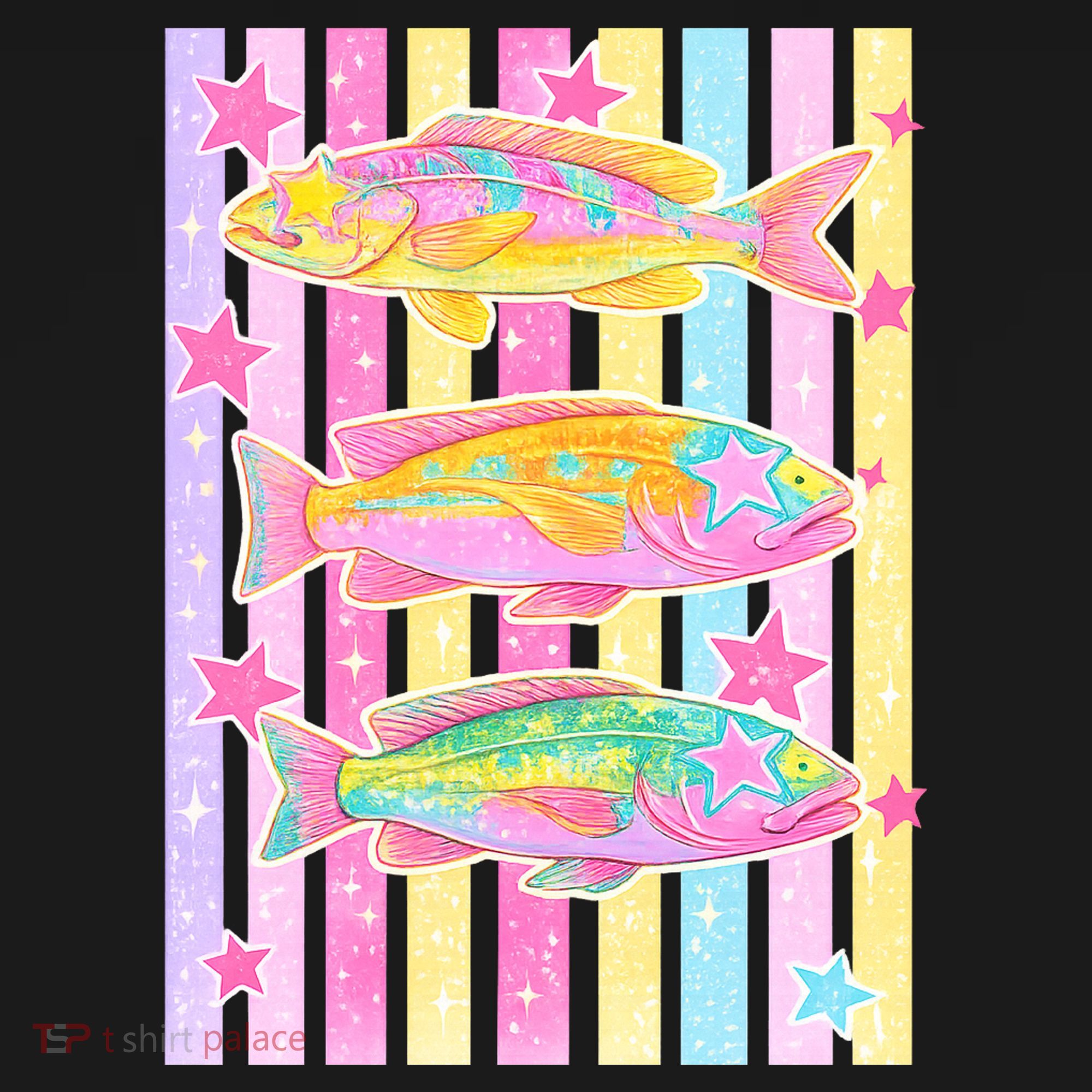 Neon Striped Fish Summer Beach Vibes Hoodie