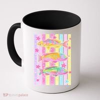 Neon Striped Fish Summer Beach Vibes Coffee Mug thumb 0