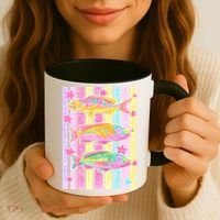 Neon Striped Fish Summer Beach Vibes Coffee Mug thumb 3