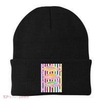 Neon Striped Fish Summer Beach Vibes Beanie thumb 0