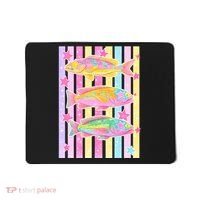 Neon Striped Fish Summer Beach Vibes Mousepad thumb 0