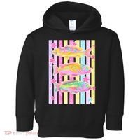 Neon Striped Fish Summer Beach Vibes Toddler Hoodie thumb 0
