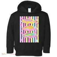 Neon Striped Fish Summer Beach Vibes Toddler Hoodie thumb 0