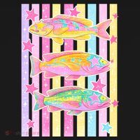Neon Striped Fish Summer Beach Vibes Toddler Hoodie thumb 2