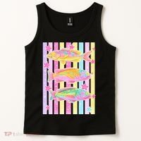 Neon Striped Fish Summer Beach Vibes Tank Top thumb 2