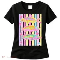 Neon Striped Fish Summer Beach Vibes Women's T-Shirt thumb 0