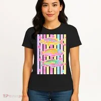 Neon Striped Fish Summer Beach Vibes Women's T-Shirt thumb 4