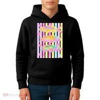 Neon Striped Fish Summer Beach Vibes Kids Hoodie thumb 4