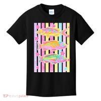 Neon Striped Fish Summer Beach Vibes Kids T-Shirt thumb 0