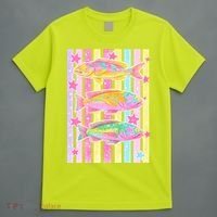 Neon Striped Fish Summer Beach Vibes T-Shirt thumb 4