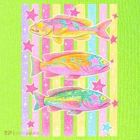 Neon Striped Fish Summer Beach Vibes T-Shirt thumb 5