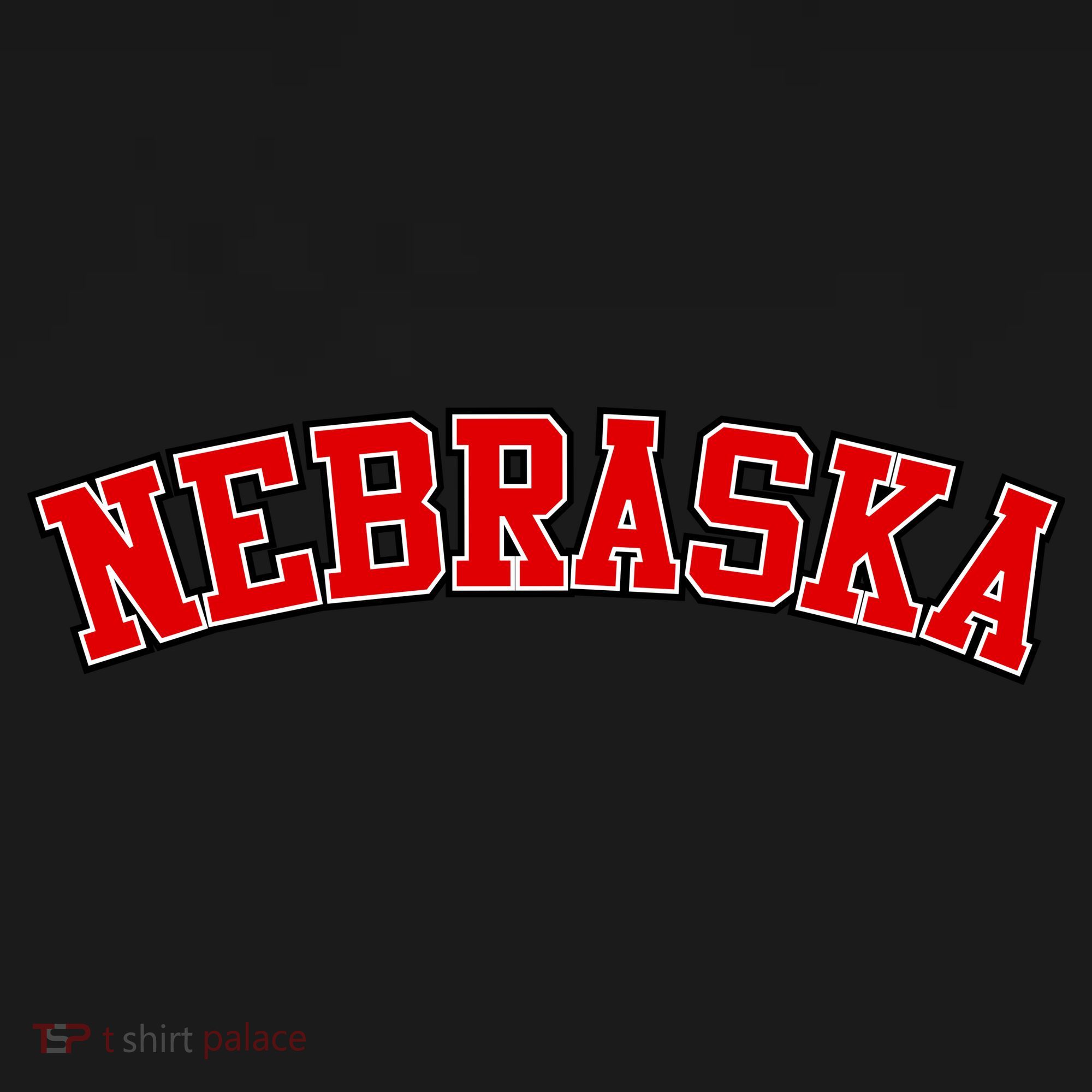 Nebraska Sports Fan Word Logo Football T-Shirt