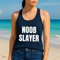 Noob Slayer Gamer Video Games Women's Tank Top thumb 2