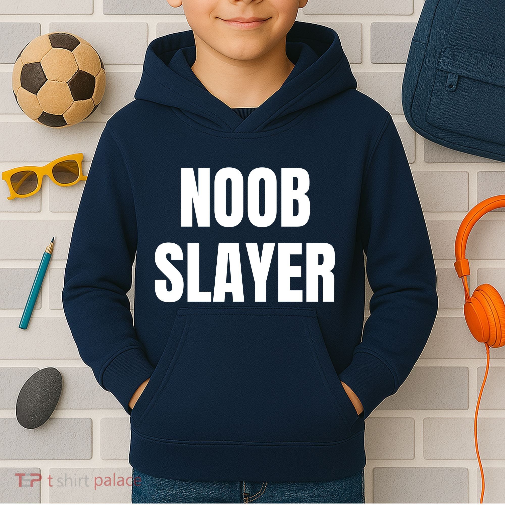 Noob Slayer Gamer Video Games Kids Hoodie