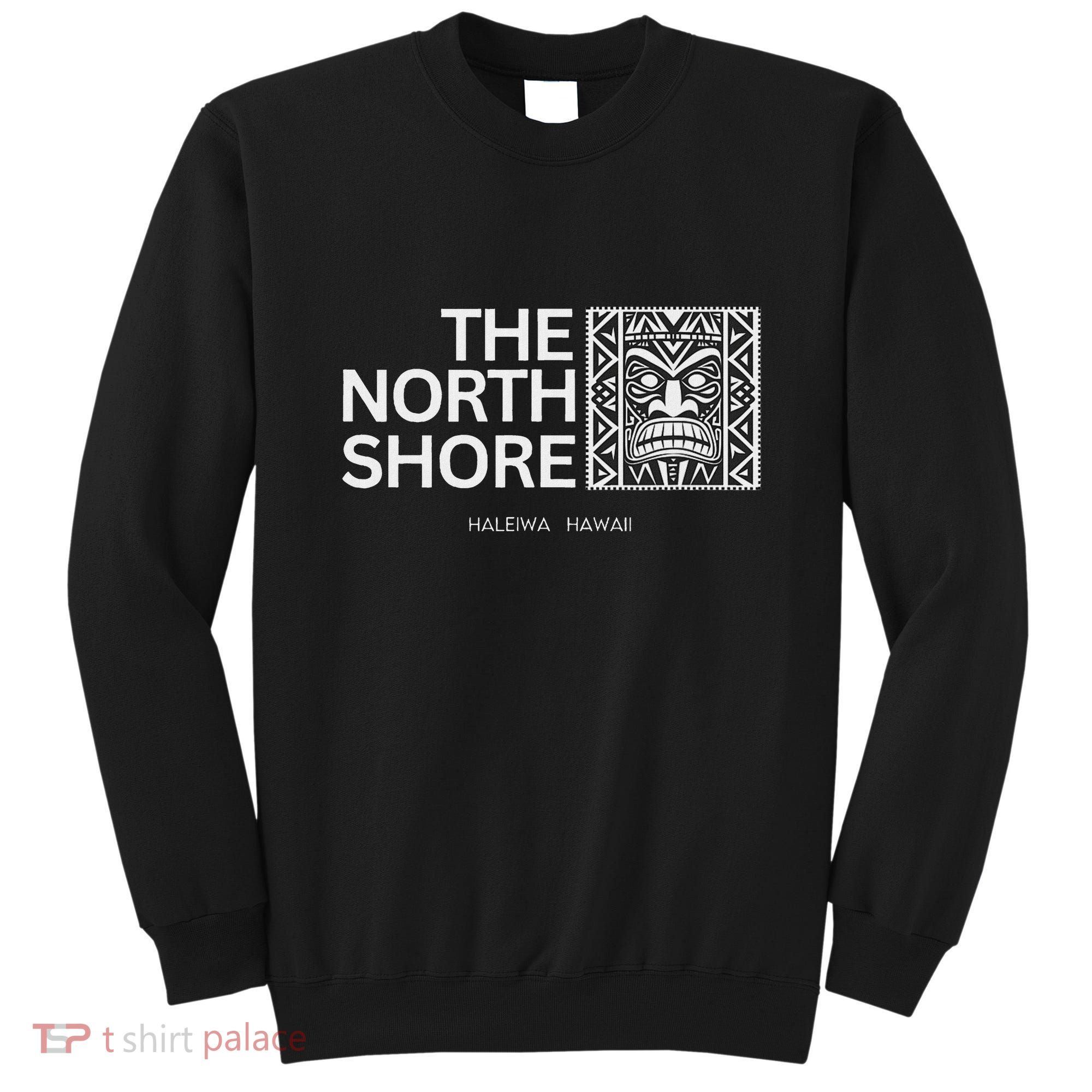 North Shore Hawaii Tiki Mask Surfing Vacation Sweatshirt