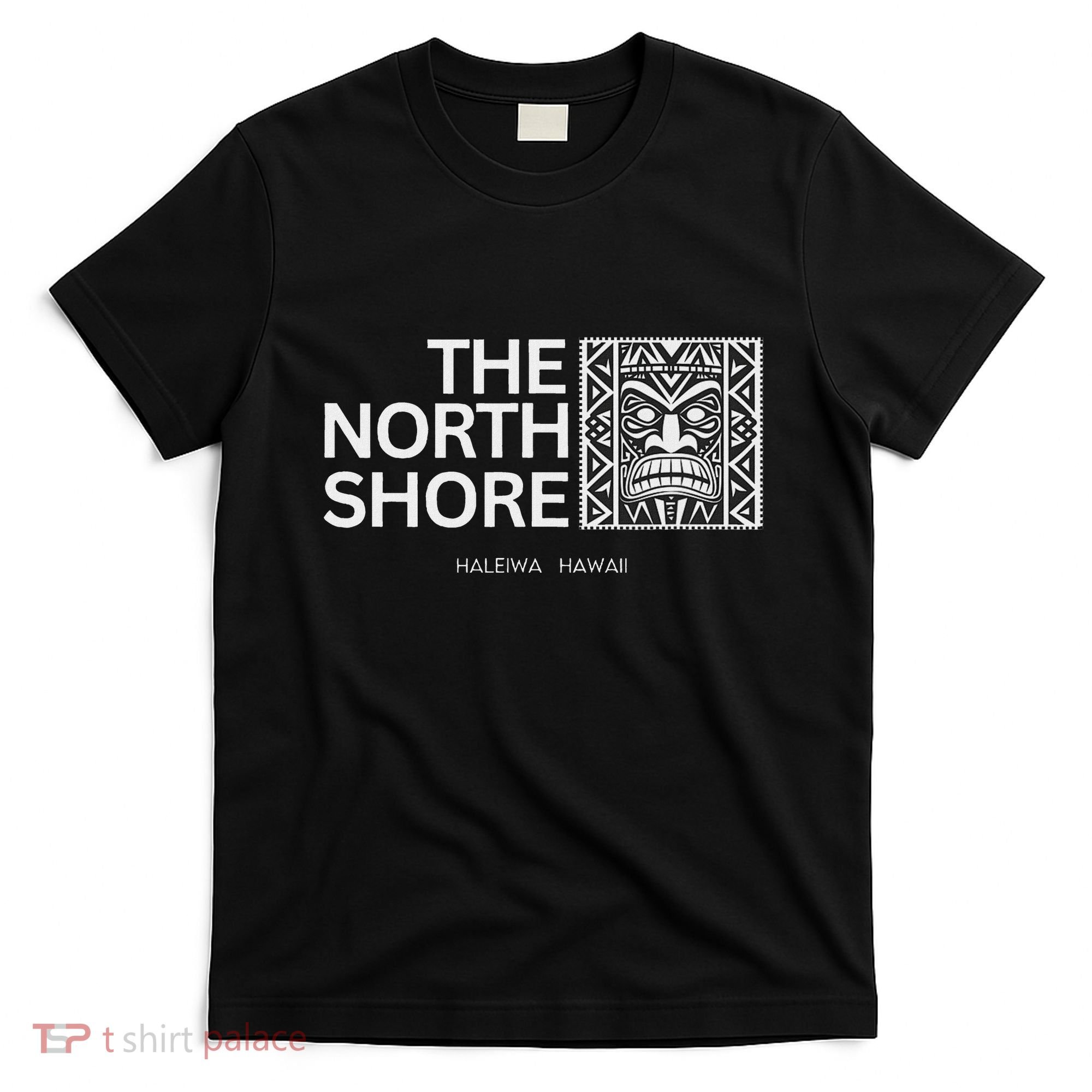 North Shore Hawaii Tiki Mask Surfing Vacation T-Shirt