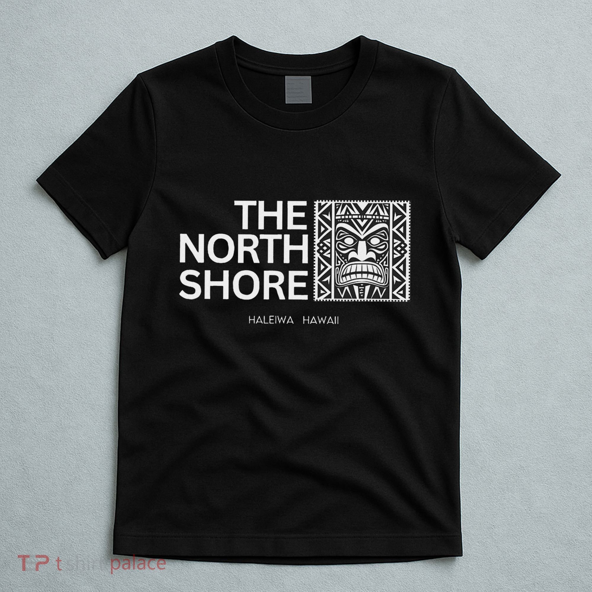 North Shore Hawaii Tiki Mask Surfing Vacation T-Shirt