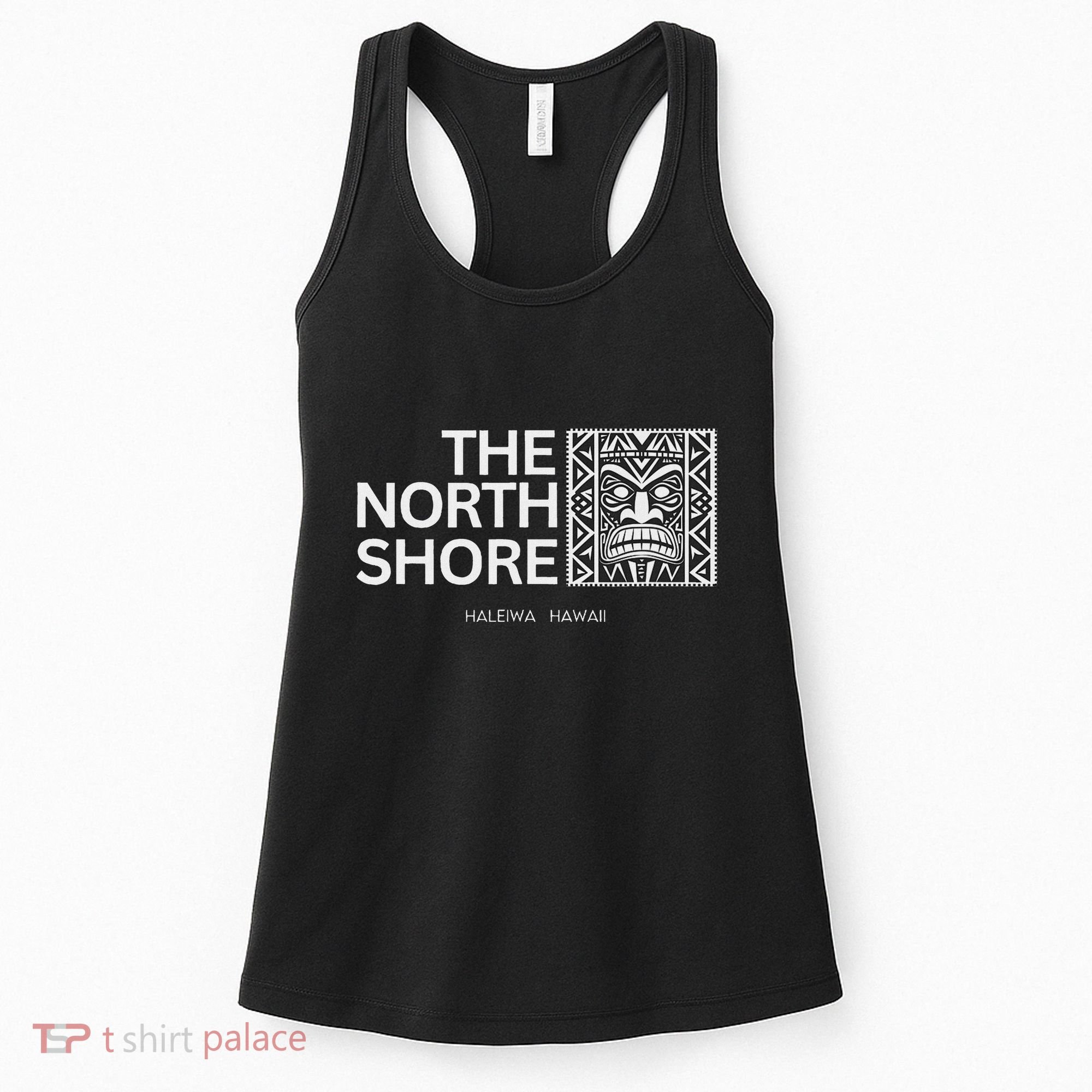 North Shore Hawaii Tiki Mask Surfing Vacation Women's Tank Top