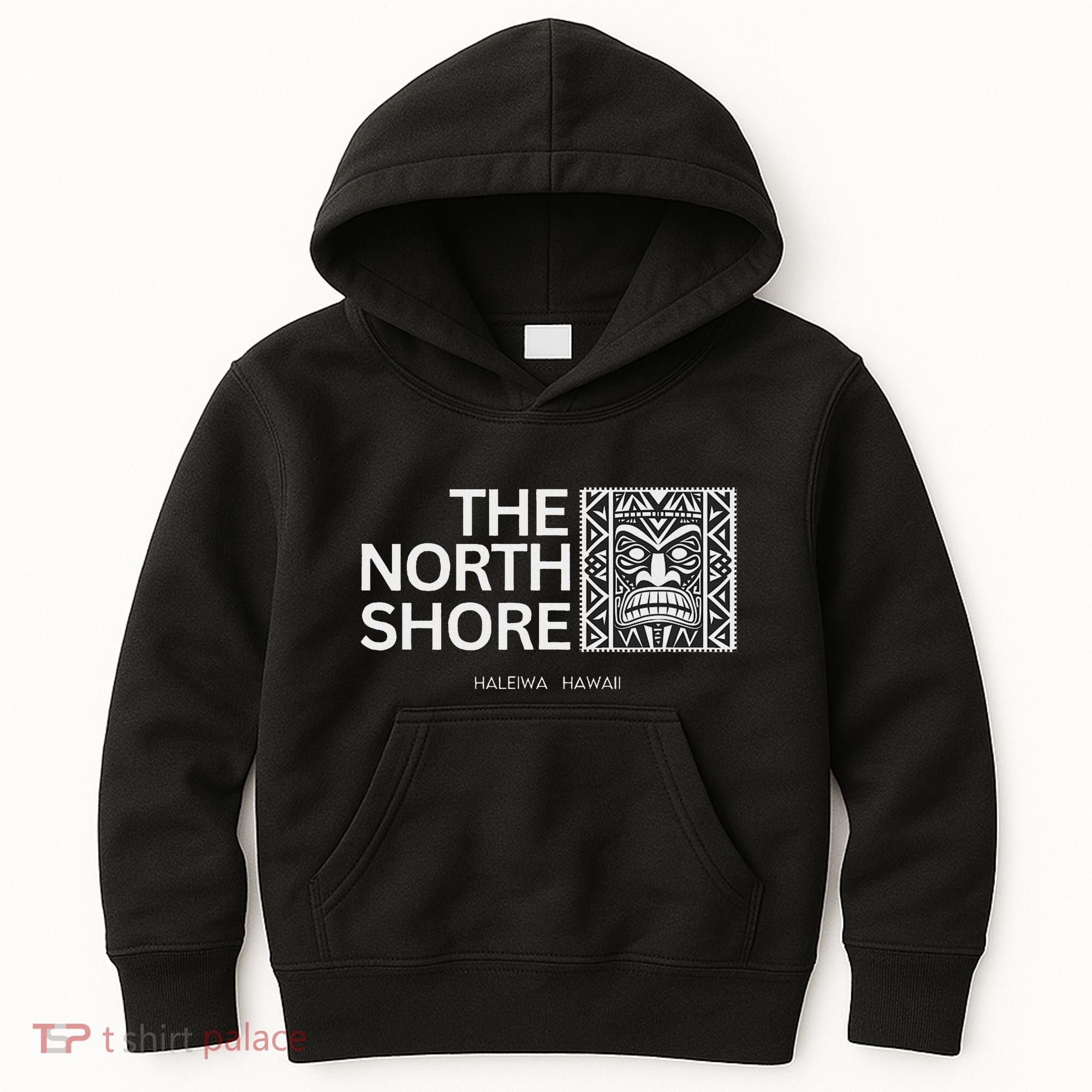 North Shore Hawaii Tiki Mask Surfing Vacation Kids Hoodie