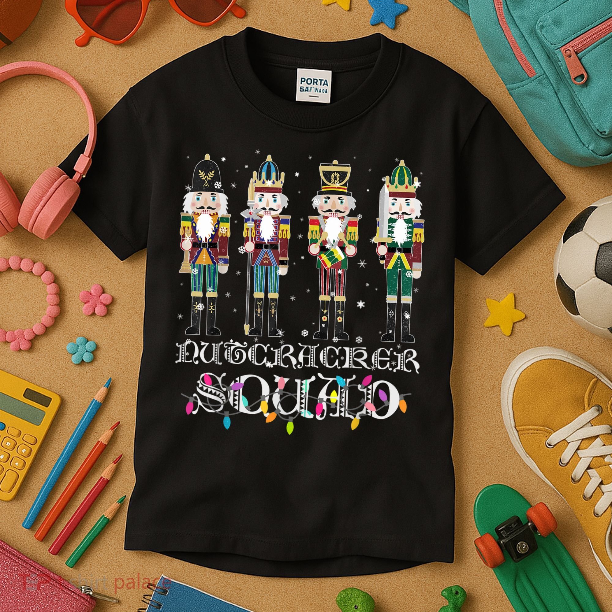 Nutcracker Squad Holiday Ballet Dance Funny Christmas Kids T-Shirt