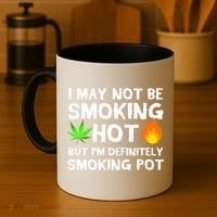Not Smoking Hot But Definitely Smoking Pot  Weed Leaf Joke Coffee Mug thumb 4