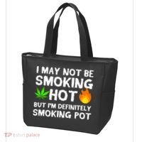 Not Smoking Hot But Definitely Smoking Pot  Weed Leaf Joke Tote Bag thumb 3
