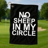 No Sheep In My Circle Golf Towel thumb 1