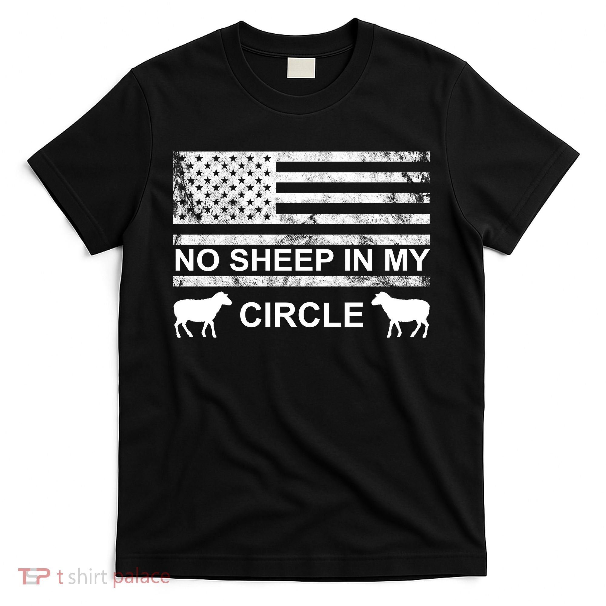 No Sheep In My Circle Vintage American Flag T-Shirt