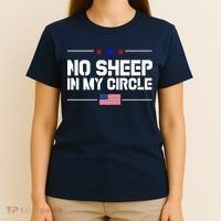 No Sheep In My Circle USA American Flag Logo T-Shirt thumb 4