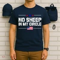 No Sheep In My Circle USA American Flag Logo T-Shirt thumb 6