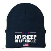 No Sheep In My Circle USA American Flag Logo Beanie thumb 0