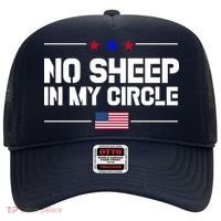 No Sheep In My Circle USA American Flag Logo Hat thumb 0