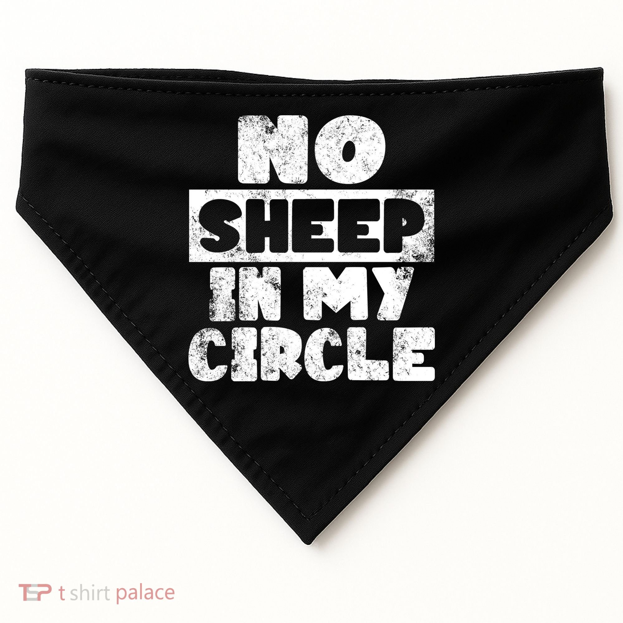 No Sheep In My Circle Distressed USA-Made Doggie Bandana