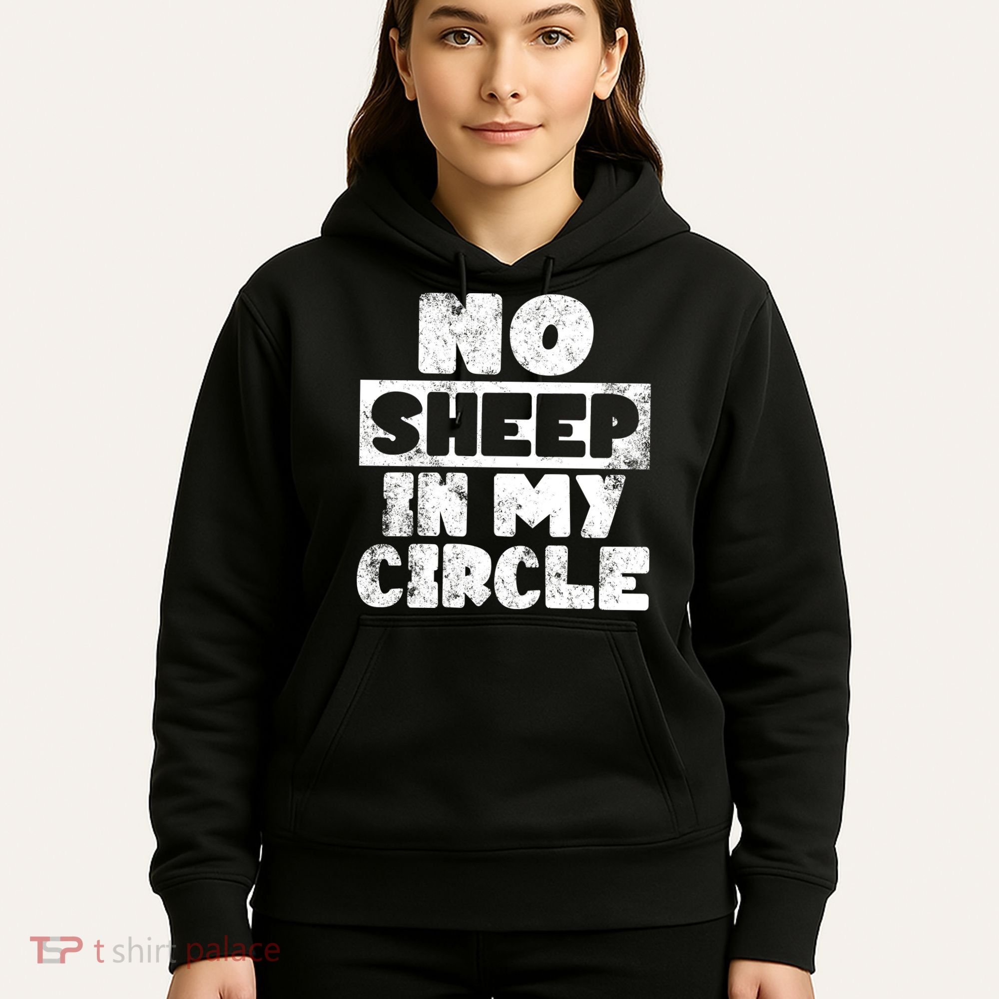 No Sheep In My Circle Distressed Hoodie