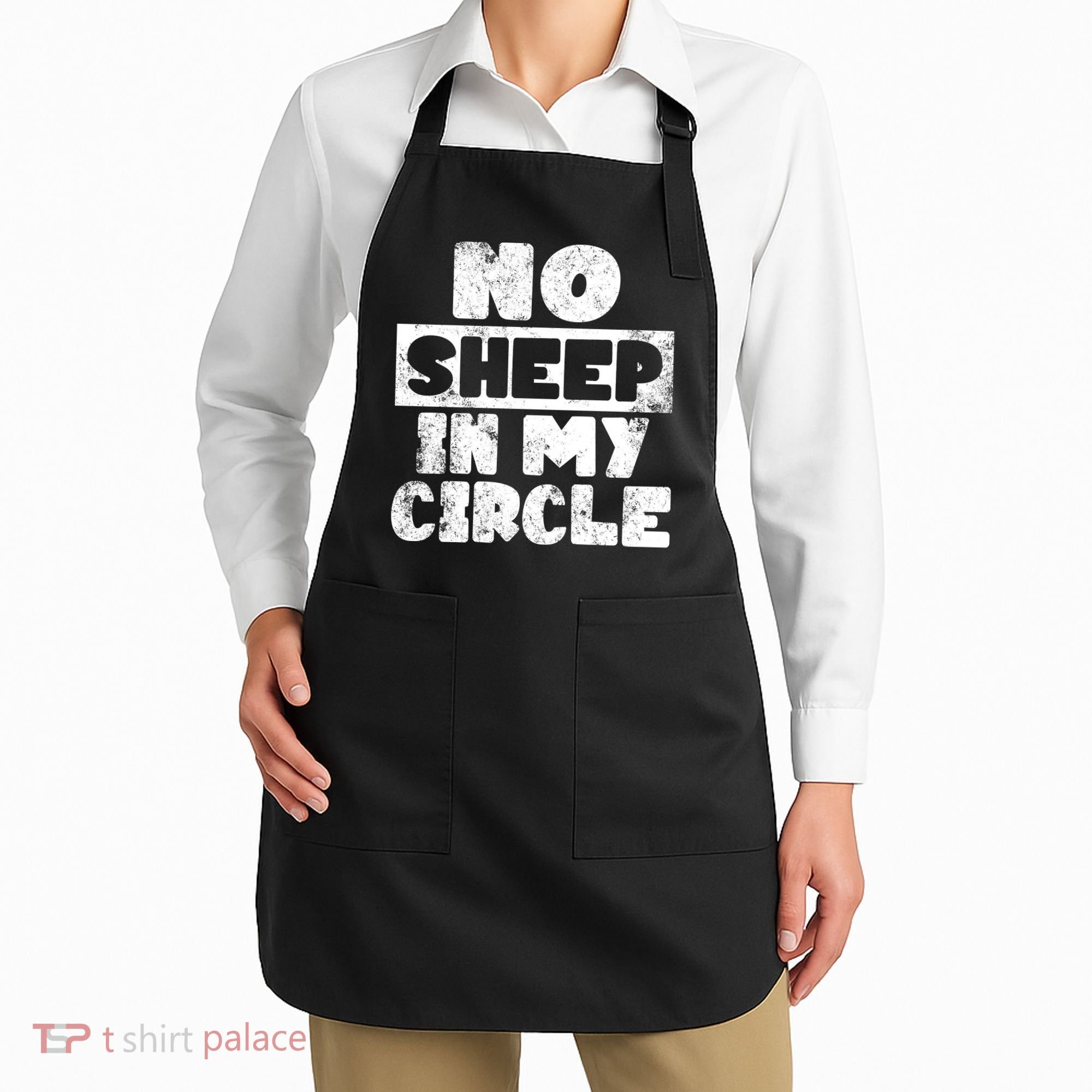 No Sheep In My Circle Distressed Apron