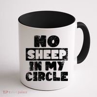 No Sheep In My Circle Distressed Coffee Mug thumb 1
